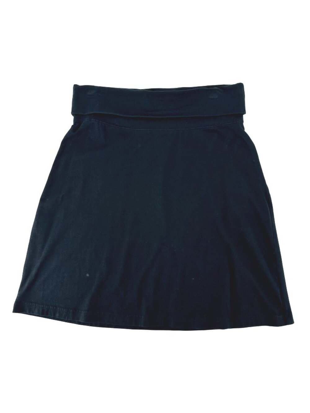 Merona Womens Black Stretch Knit Fold Over Waistband Casual Skirt S